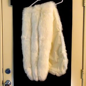 Cream faux mink stole